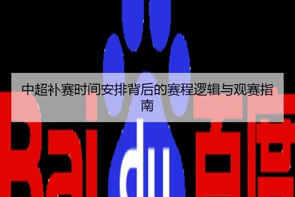 中超补赛时间安排背后的赛程逻辑与观赛指南